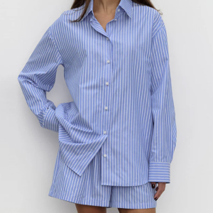 Blus Katun Garis Chic Kasual